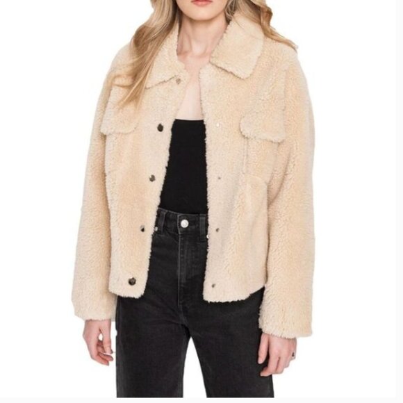 Lamarque Akina Faux Fur Coat Cream S NWT - Picture 4 of 4